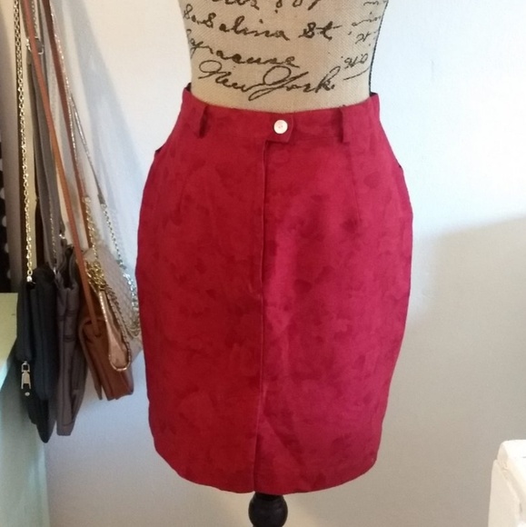 NWT Gap Size 6 Linen Red Holiday Skirt w/ Pockets - Picture 3 of 7